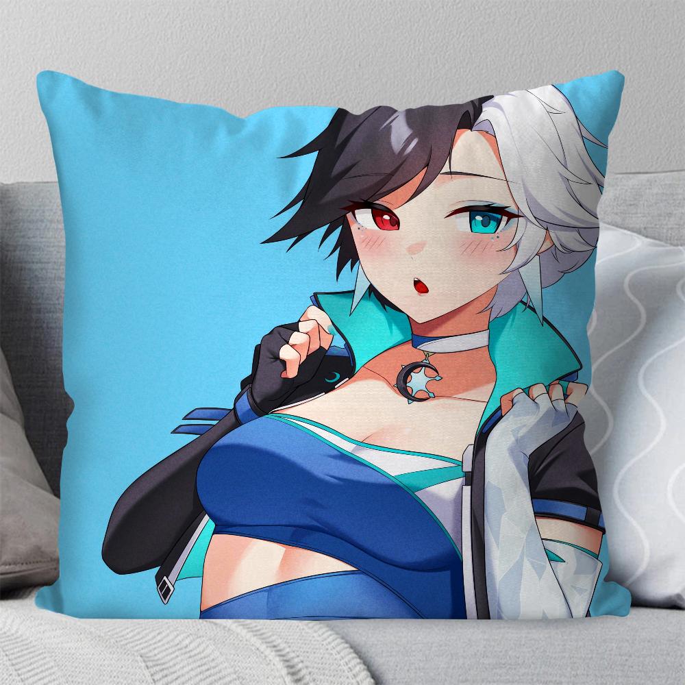 Luna S-Snow Game M-Marvel Rivals Pillow Case Square Pillow Bedroom Sofa Leisure Comfort CushionLiving Room Home Decoration 40X40