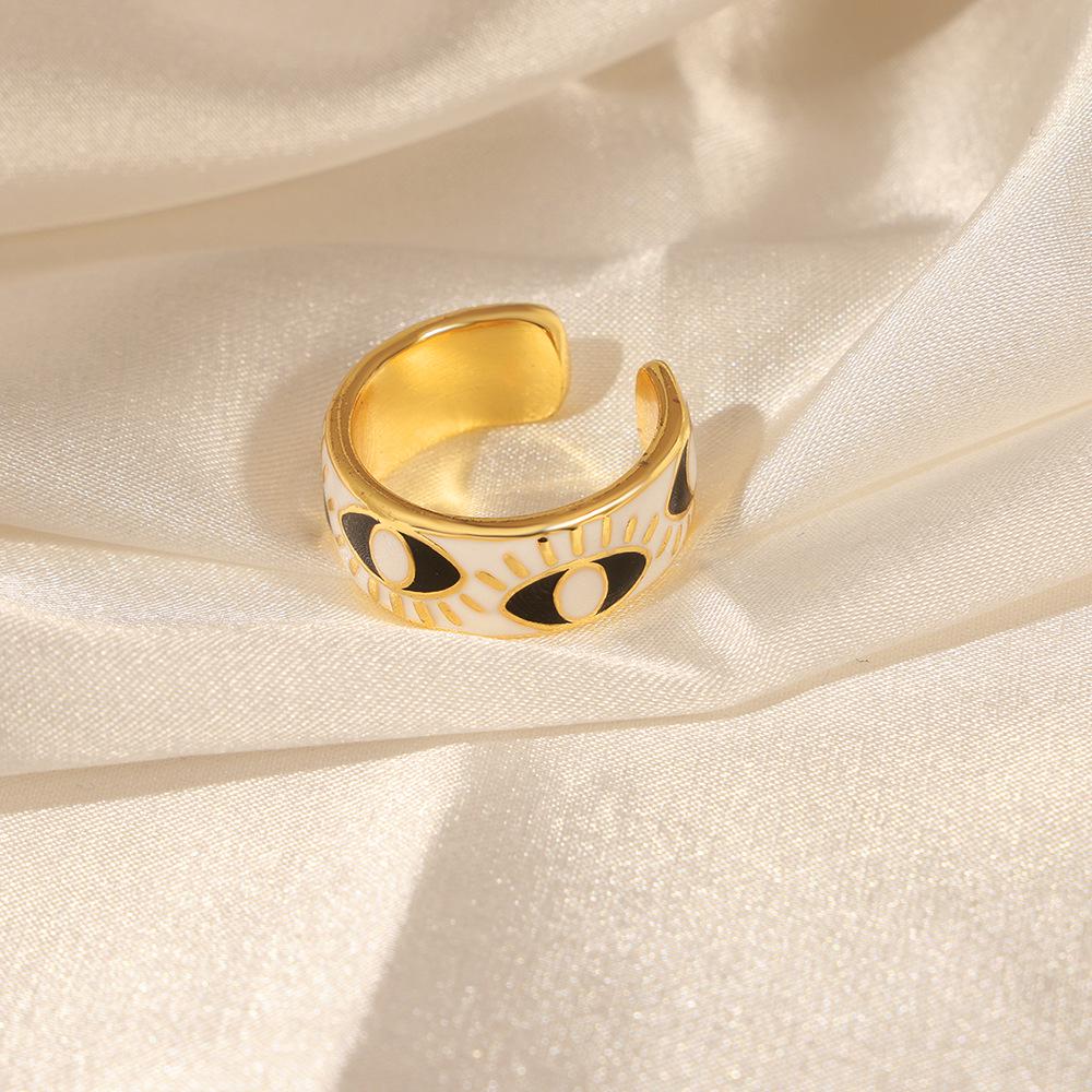Men's Adjustable Retro Demon Eye Enamel Ring