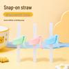 Upgraded Silicone Baby Feeding Straw and Buckle for Complementary Milk and Cereal