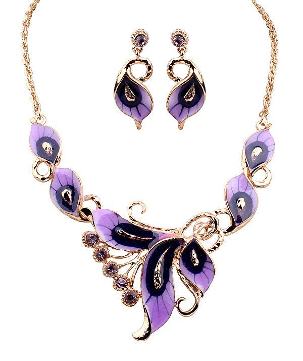 Vendita Calda Set Collana e Orecchini Farfalla Drip in Lega, Accessori Raffinati Personalità Stilosa Regalo