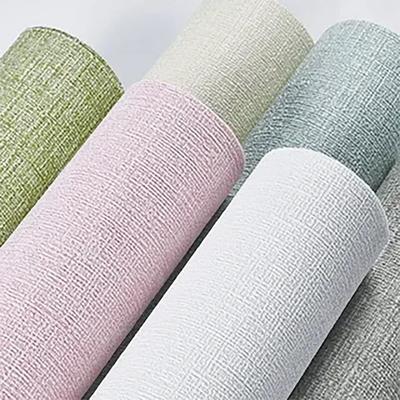 Linen 3D Room Foam DIY Self-adhesive PVC Solid Color Thickened Decorative Waterproof Wall Sticker Living Room Background Wall