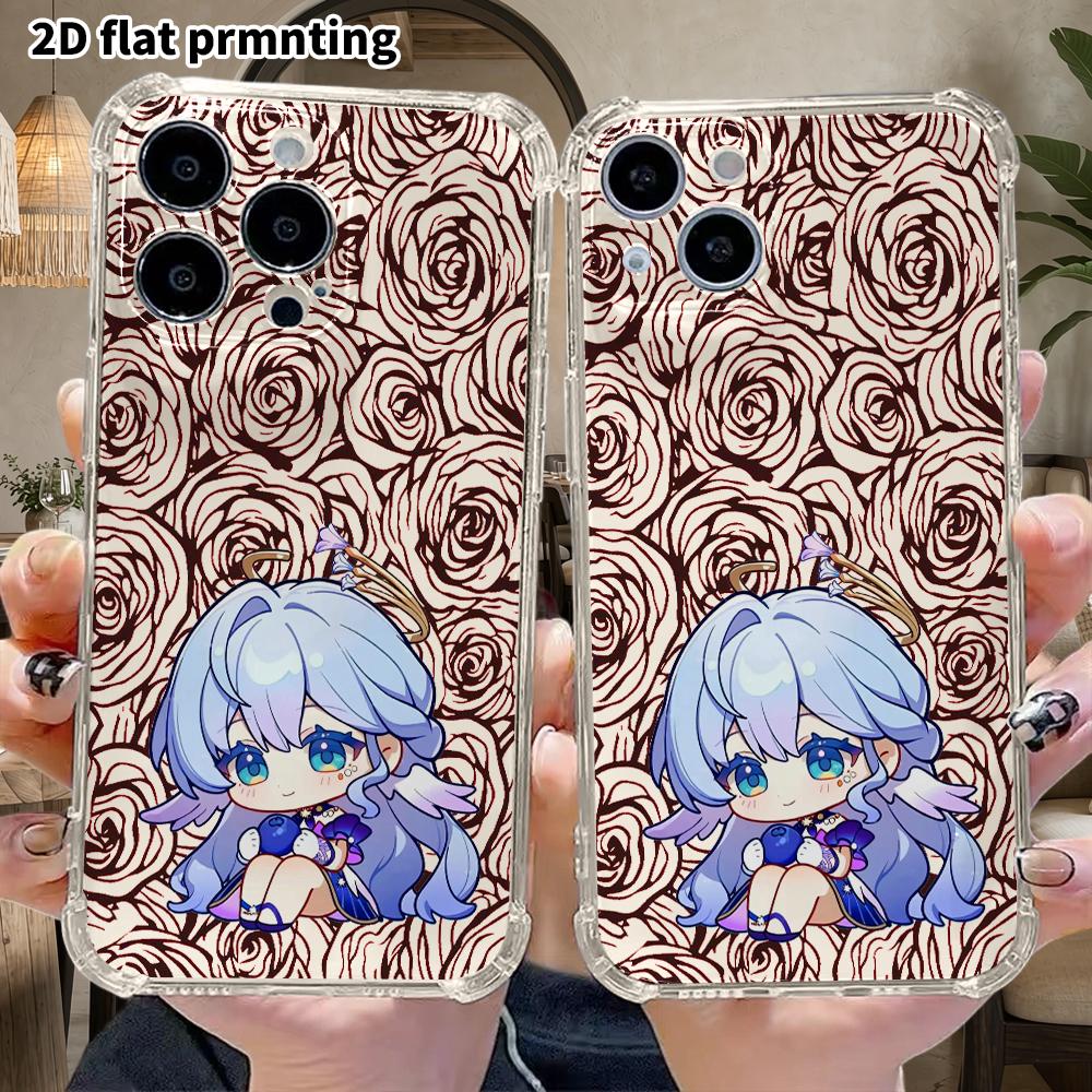 Phone Case: 2D Flat Design, Suitable for iPhone 18 17 16 15 14 13 Pro, Transparent with Corner Protection, Robin, Christmas and Halloween Gift