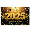 2025 New Year Theme Party Background Fireworks Golden Balloon Clock Banner Decoration Happy New Year Family Photo Supplies