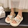 Casual versatile platform Boken slippers women's 2025 summer new wear heightening one-word cool slippers women's shoes