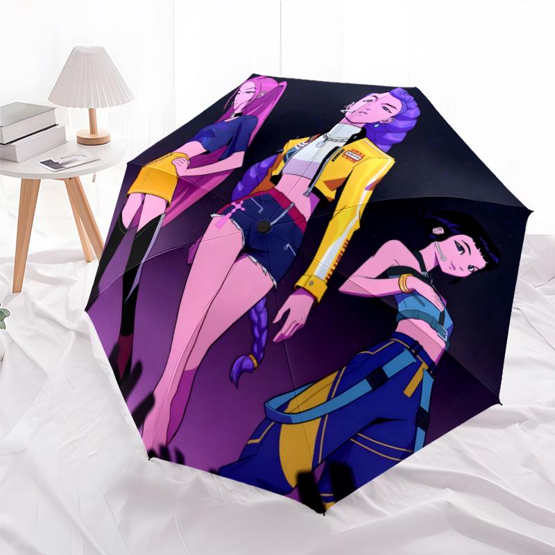 KPOP Hunter Fashionable Automatic Opening/Closing Folding Umbrella. Portable and Foldable, Ideal for Gift, Travel, and Daily Use.