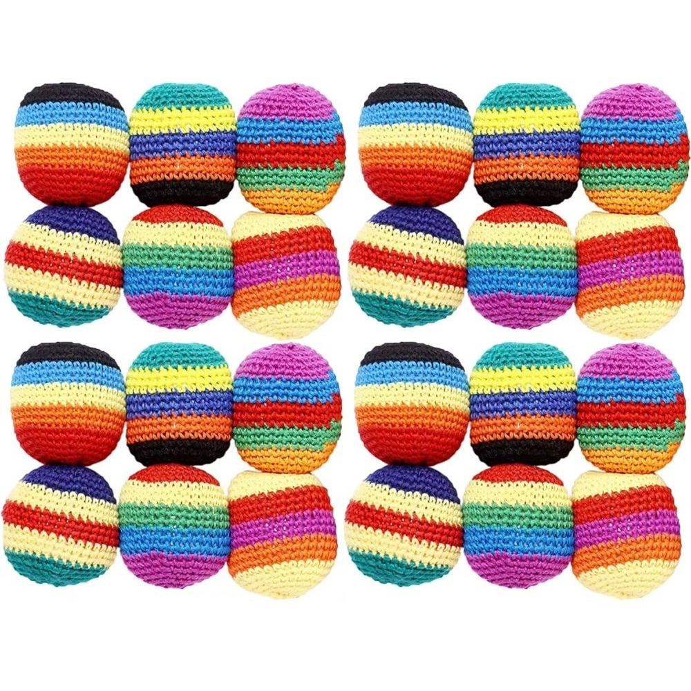 6/12/24Pcs Colorful Footbag Sacks Funny Kids Outdoor Toy Random Color Soft Juggling Balls  Beginner
