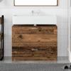 Bathroom Cabinet with Door Rustic Wood Look 78 X 37 X 59 Cm Engineered Wood