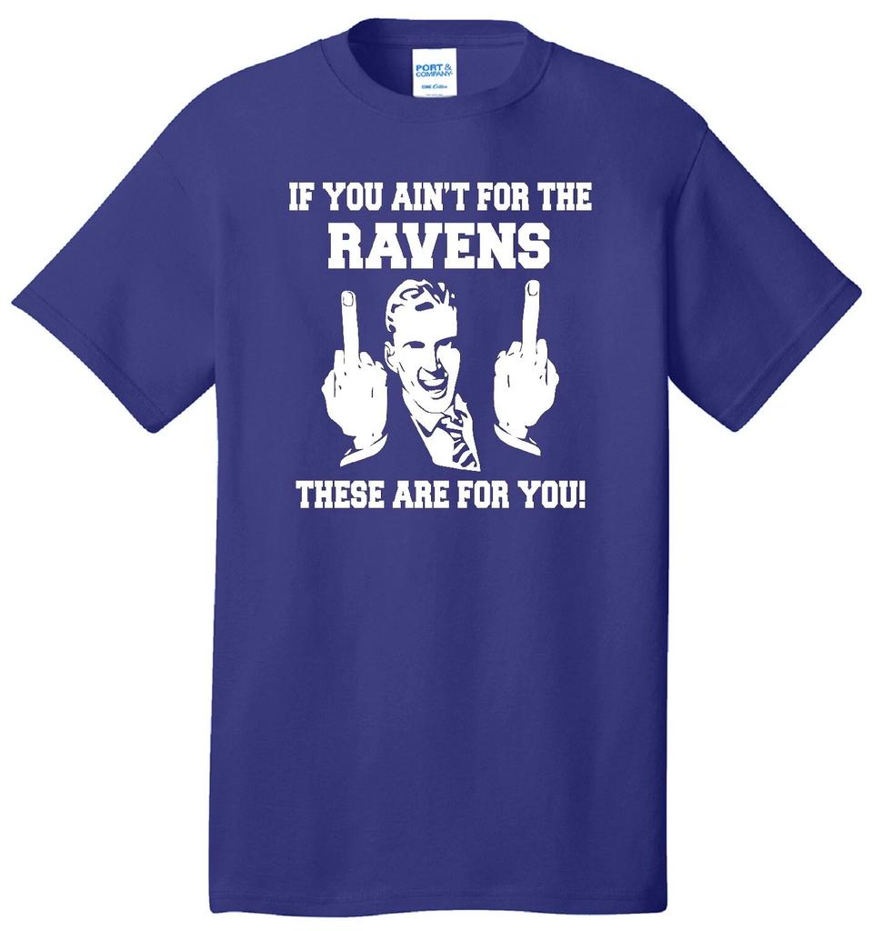 RAVENS FLIP THE BIRD HARDCORE FOOTBALL FAN MIDDLE FINGER PURPLE T-shirt JERSEY