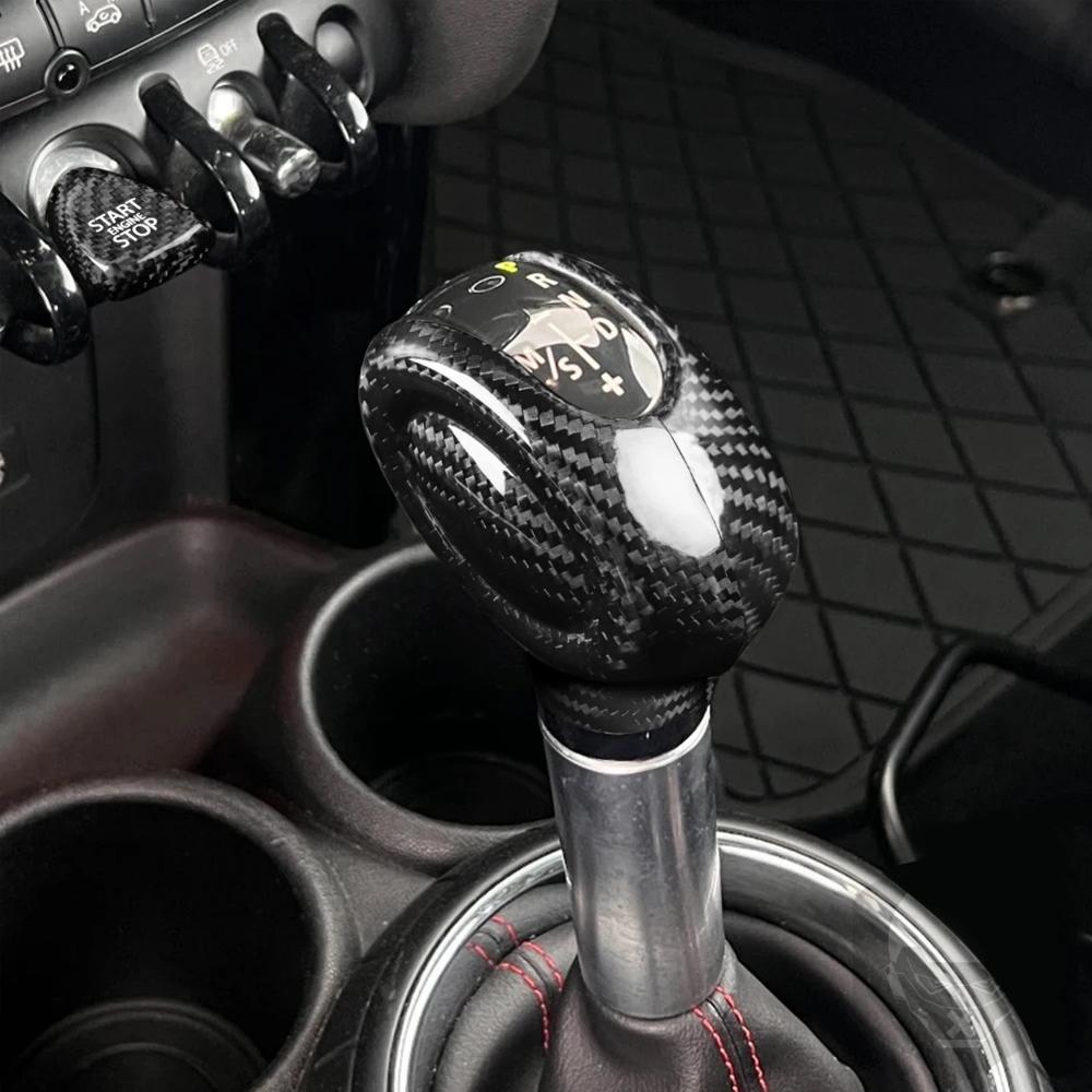 For Mini Cooper F54 F55 F56 F57 F60 Countryman Carbon Fiber Stickers Interior Trim Car Gear Shift Knob Cover