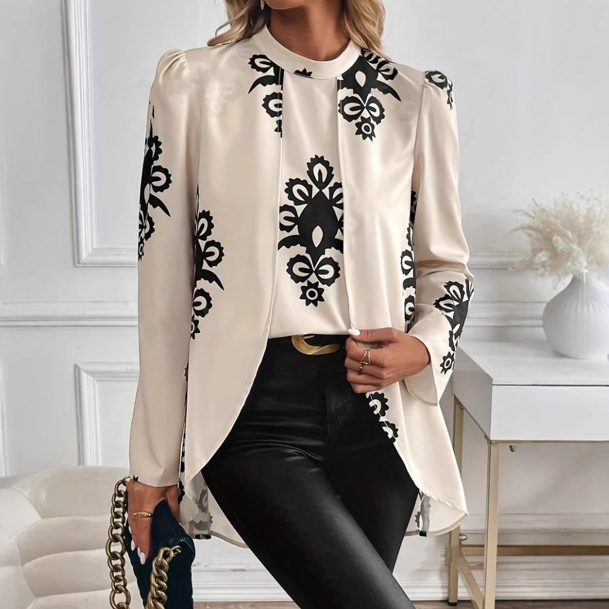 Elegant Long Sleeve Blouse Women Autumn Winter Casual Top European American Style S абрикосовый
