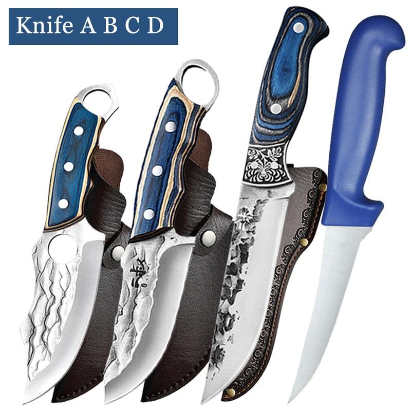 WXCOO Meat Cutting Knife Fish Meat Kitchen Butcher Hand Forged Chef Blade High Carbon Steel For Cooking Tool