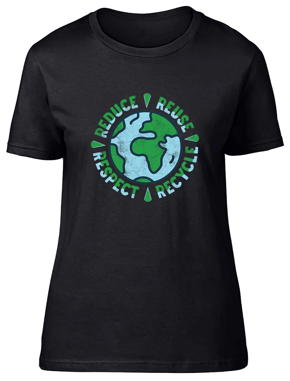Reduce Reuse Respect Recycle Womens T-Shirt Ladies Gift Tee M