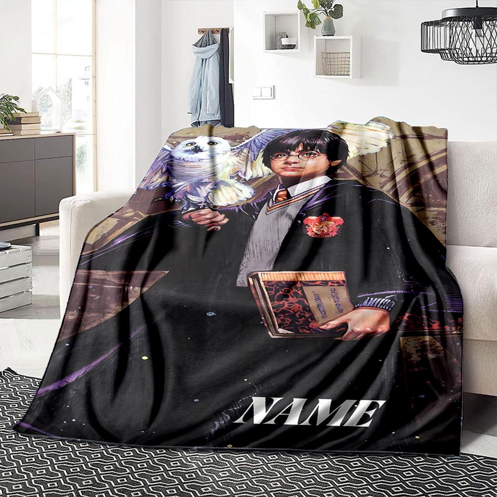 Custom Name "Harry Potter Magical Journey" blanket for Couch & Bed, Plush Cozy Fuzzy Blanket Super Soft & Warm Blankets for Fall and Winter. 0908102