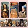 Van Gogh Mona Lisa Fun Cat Art Phone Case For Xiaomi Mi 5X 8 9 10 11 12 Lite Pro 10T PocoX3pro PocoM3 Note 10 Pro Lite