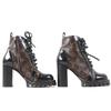 Great LOUIS VUITTON Ankle boots Leather monogram lace-up leather Women 36 G34085 Used