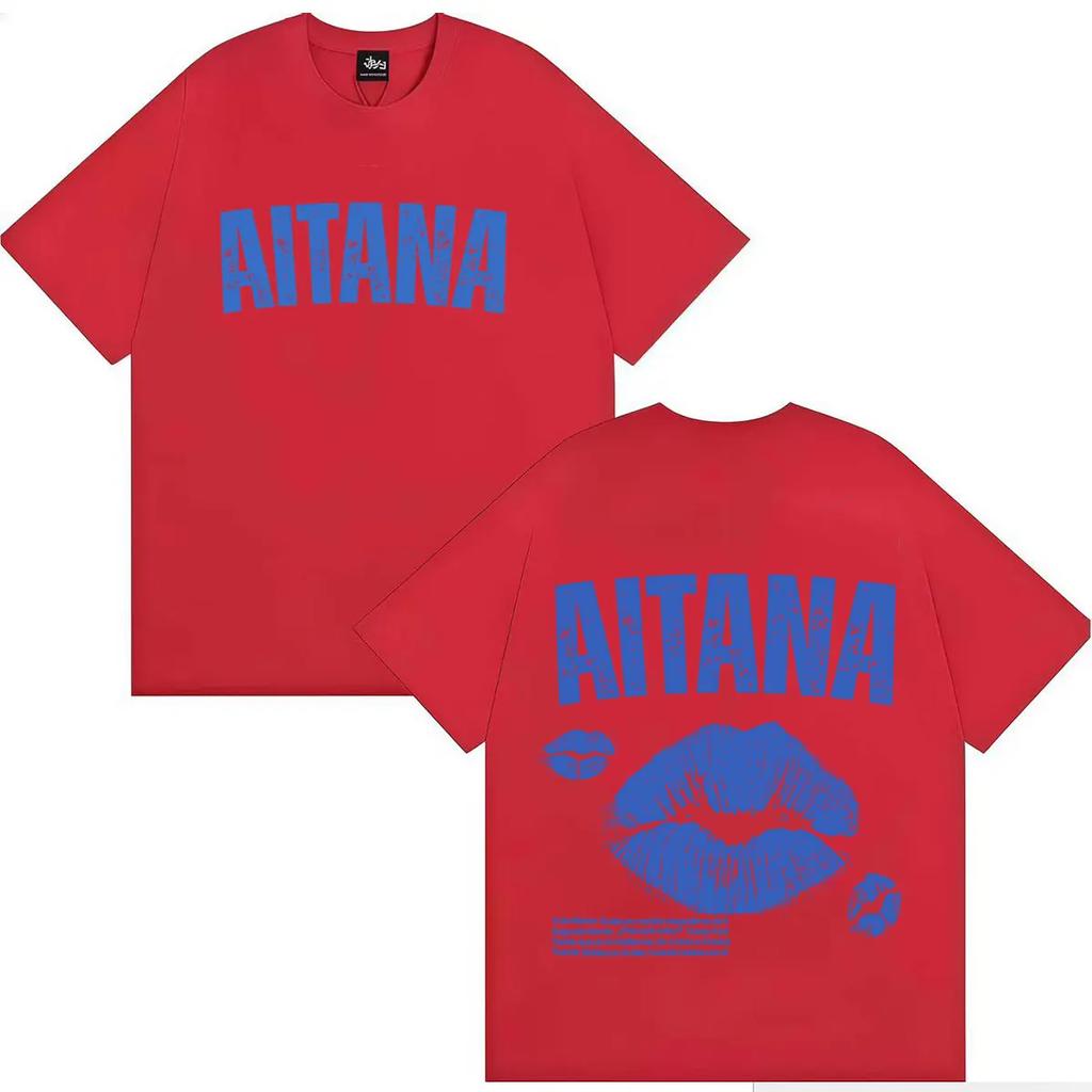 Rapper Aitana 2026 Doppelseitiger Print Grafik T-Shirts Herren Damen Lässig Sommer Harajuku Übergroßes Kurzarm-T-Shirt Unisex