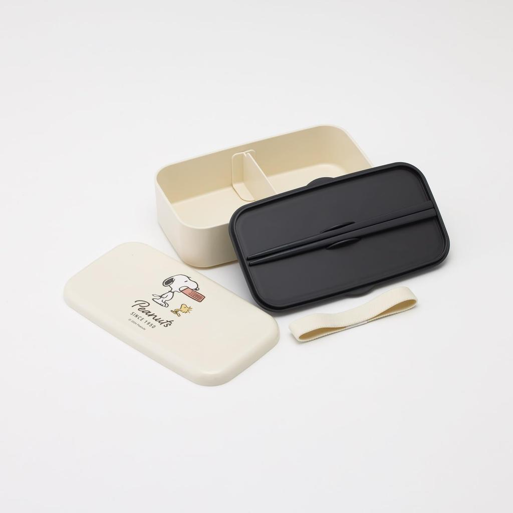 Skater Biomass Bento Box with 600ml Lunch Belt Dishwasher and Microwave Made in Snoopy Chopsticks, Capacity, Included, Safe, Japan, Badge, PLB6HB-A