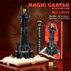 966PCS Black Tower Magic Book Building Blocks Dark Magic Castle Model Assembly Bricks Set With Lights DIY Toys Gifts For Kids