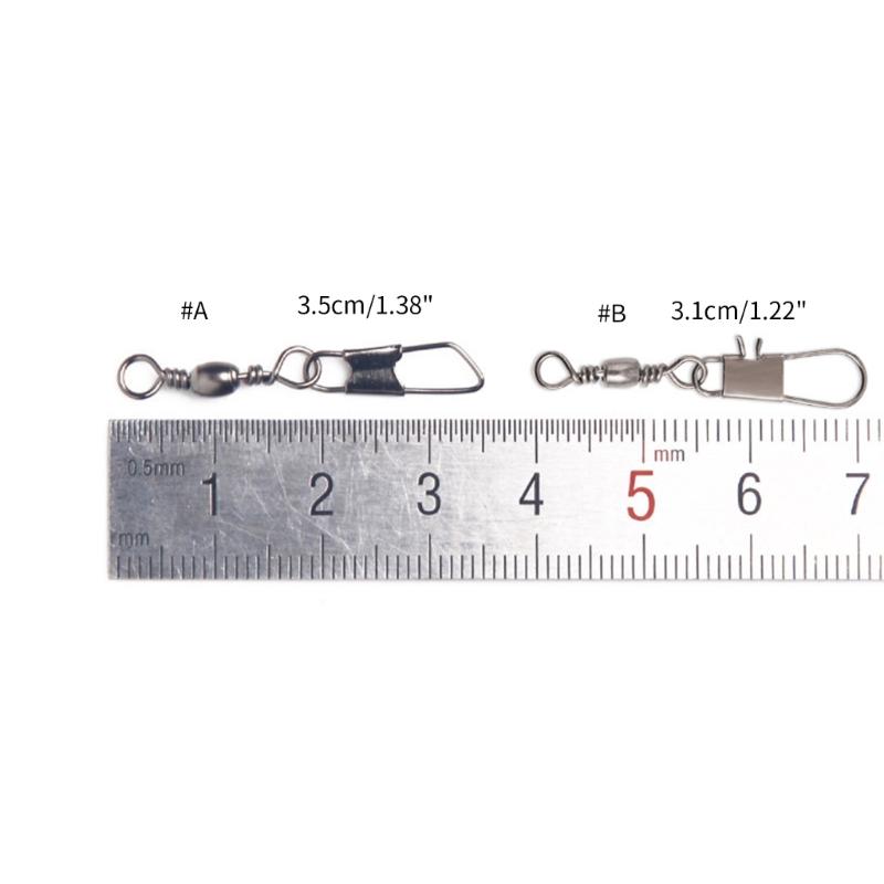 100 Pcs Fishing Barrels Line Connector Stainless Steel Fishing Barrels Swivels Fishing Swivels Snap Connector Easy Use