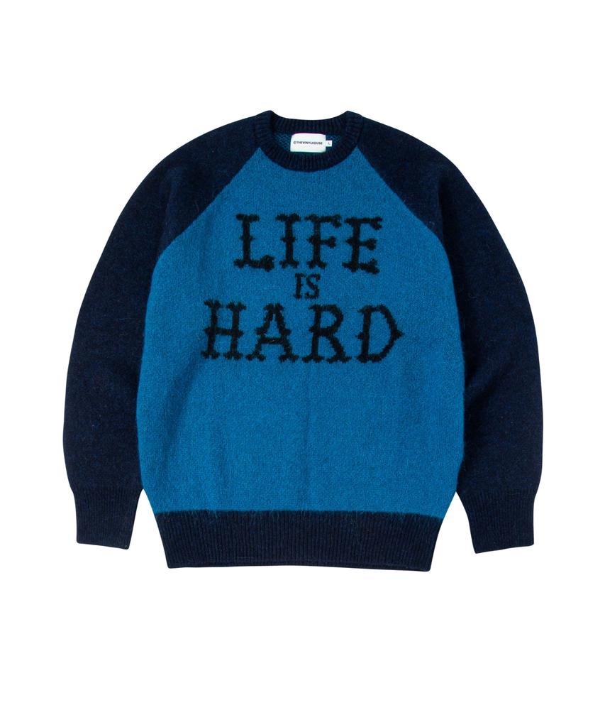 THEVINYLHOUSE Mohair Jacquard Sweater Blue (Vh2Dfuk604A)
