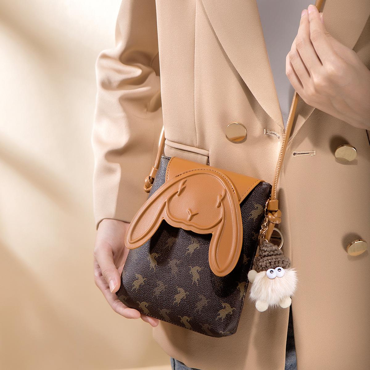 

Leather Women s Bag, High-end Mobile Phone Bag, Crossbody Small Bag, Mini Women s Small Shoulder Bag, Single Shoulder кавовий