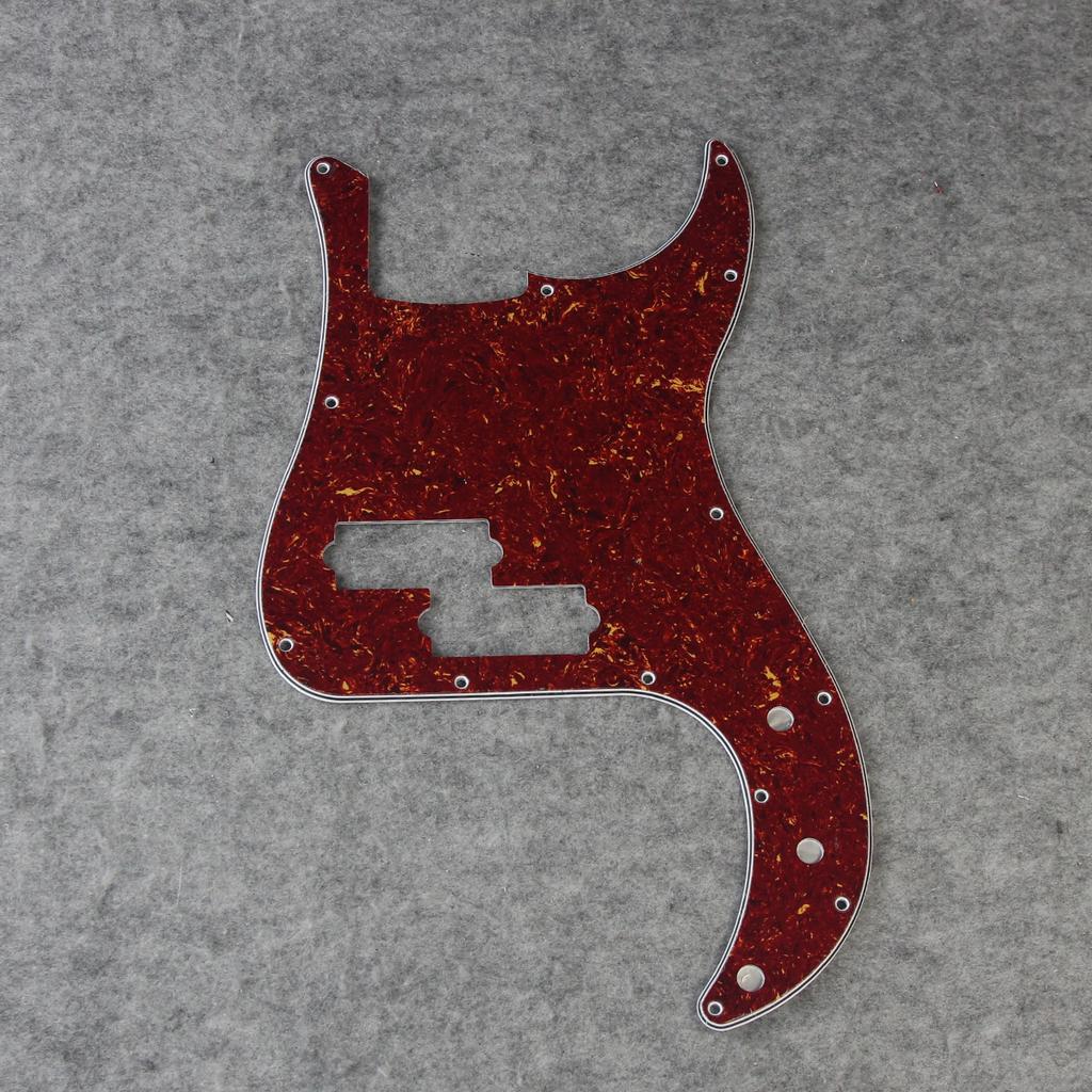 FLEOR 1pcs Bass Pickguard 4 Strings Guitar Scratch Plate 13 Holes for PB Bass Without Truss Rod Hole Style