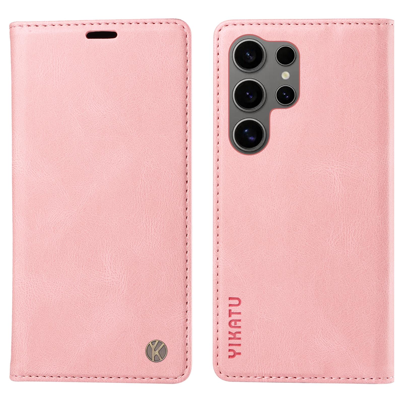 

YIKATU YK-004 For Samsung Galaxy S25 Ultra Case Leather Skin-Touch Phone Cover Magnetic Auto-Absorbed D