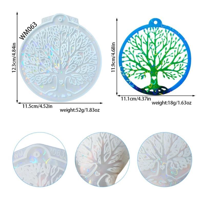 Round Branch Resin Mold Silicone Casting Mold with Leaf Cutout Details, Easy Release Design for DIY Hanging Ornament and Handmade Craft Use