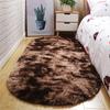 Ovalt plysjteppe Teppe plysjteppe Barneseng Myk fløyel Ensfarget tykk gulvmatte for stue Soverom Home Decor
