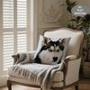 1pc Husky Dog Plush Throw Pillow Cover - Siberian Husky Face Design, Soft Couch Cushion Cover Suitable for Sofa & Bed Decor