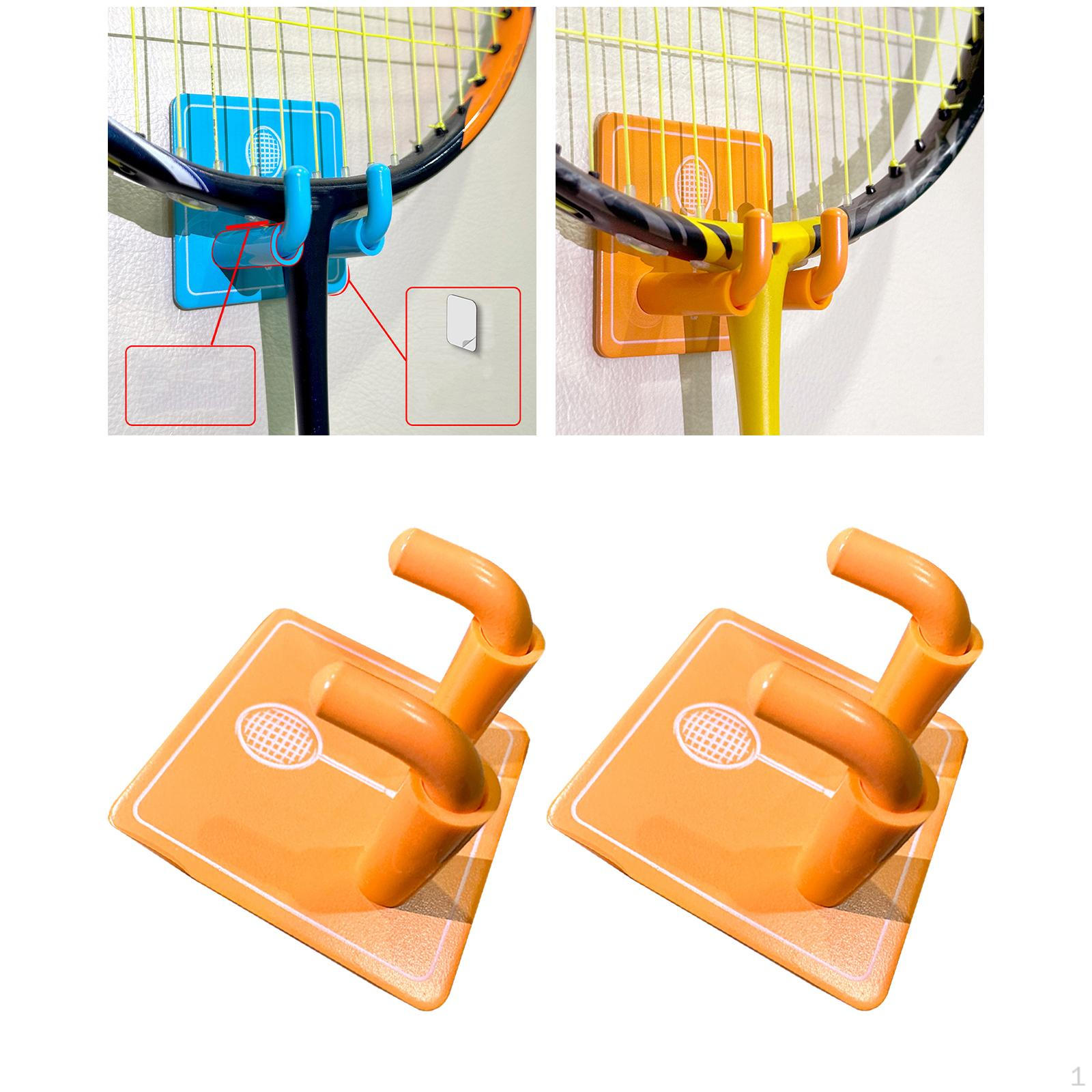 

2 шт. крючки для ракеток для бадминтона, настенная стойка, металлический легкий органайзер для хранения для взрослых