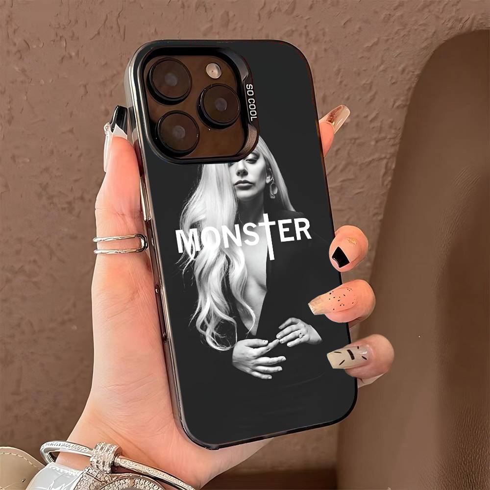 Singer L-Lady Gaga-a Phone Case for iPhone 17 17Air 16 15 14 13 12 11 Pro Max Plus Colorful Silver