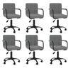 Day and Night - Day and Night Swivel Dining Chairs 6 Units Dark Gray Velvet