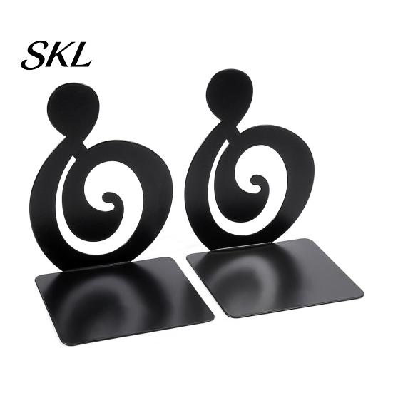 Music Decoration 1 Pair Metal Book Ends, Piano Musical Notes Decorative Bookend for Shelves, Heavy Cut Bookends Duty Holder Stand, Non-skid