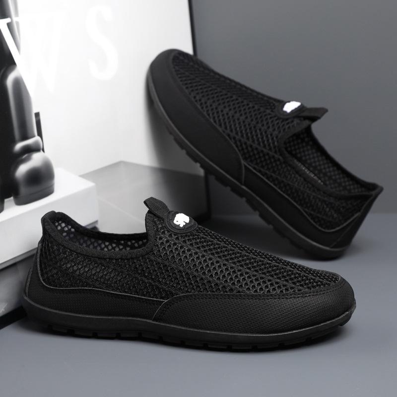 

Manufacturer single mesh shoes men s shoes breathable sports shoes summer mesh shoes running casual shoes hollow hole shoes 45 чорний