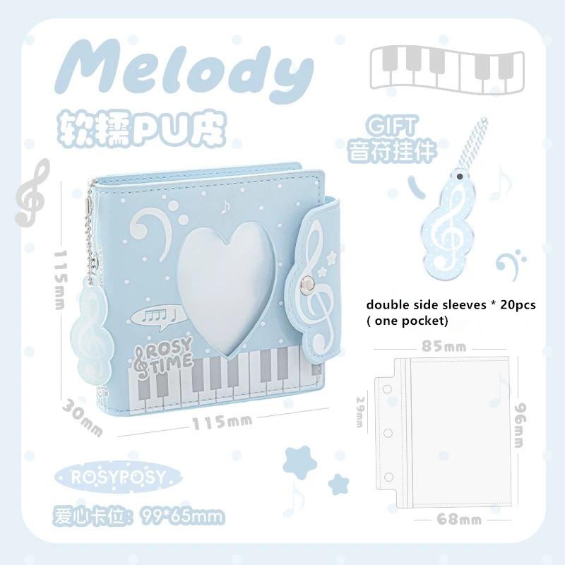 MINKYS Kawaii Wave Pattern PU Leather 3 Ring Kpop Photocard Binder Book 3 Inch One Pocket Idol Card Organizer Storage Book