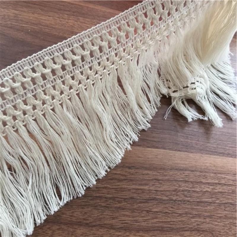 NEW Beige Crocheted Cotton Tassels Lace DIY Curtain Brow Sofa Set Hem Handmade Crafts Puppet Show Clothing Production Materials