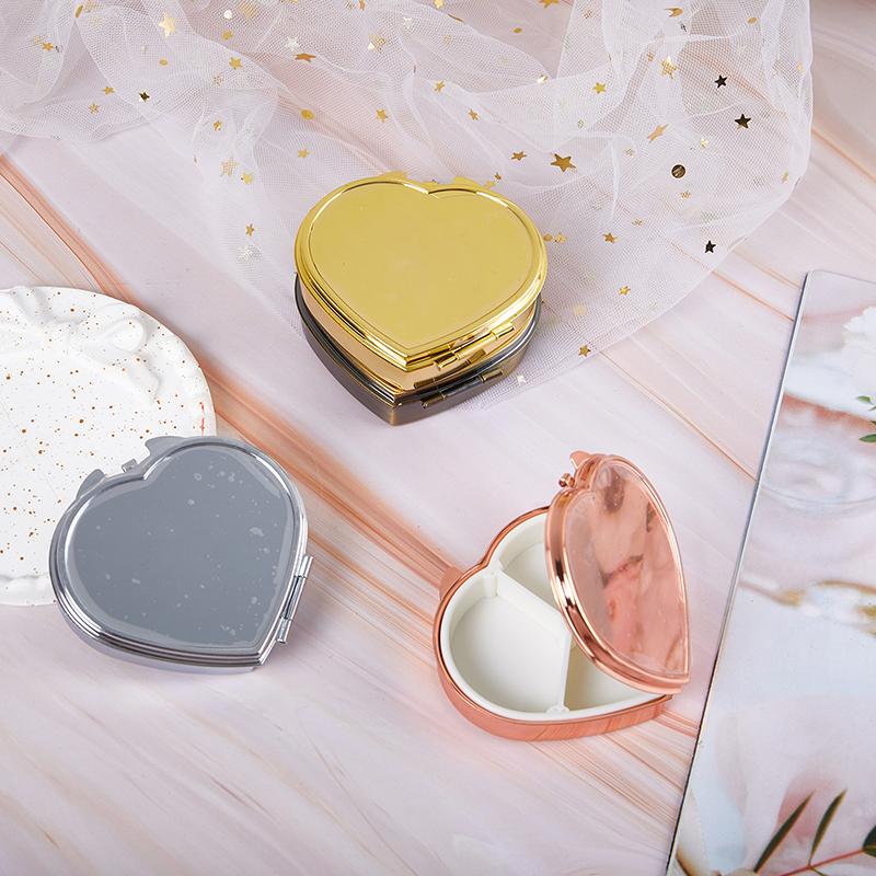 3 Bölmeli Metal Kalp Şeklinde İlaç Kutuları İlaç Düzenleyici Kap Kutu İlaç Kutusu Hap Şeker Kutusu Hap Saklama Hap Kutusu