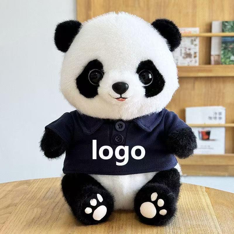 Adorable Panda Plush Toy with Outfit - Chengdu Souvenir and Festival Gift, Customizable with Logo.