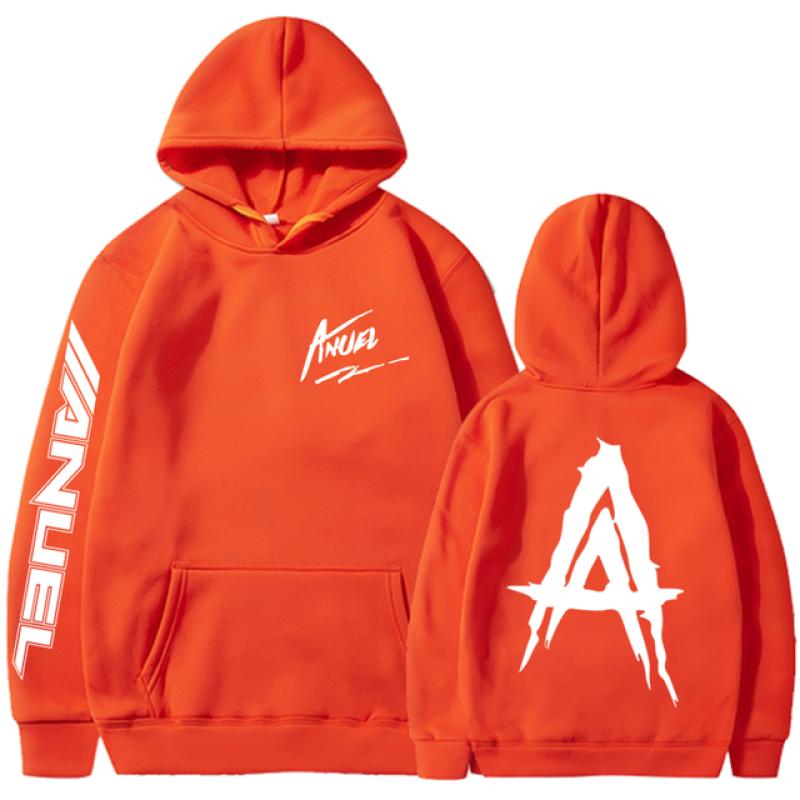 Unisex trend nieuwe Anuel AA-patroon bedrukte hoodie Sweatshirt Paar Real Hasta La Muerte straat hiphop hot selling sporthoodie