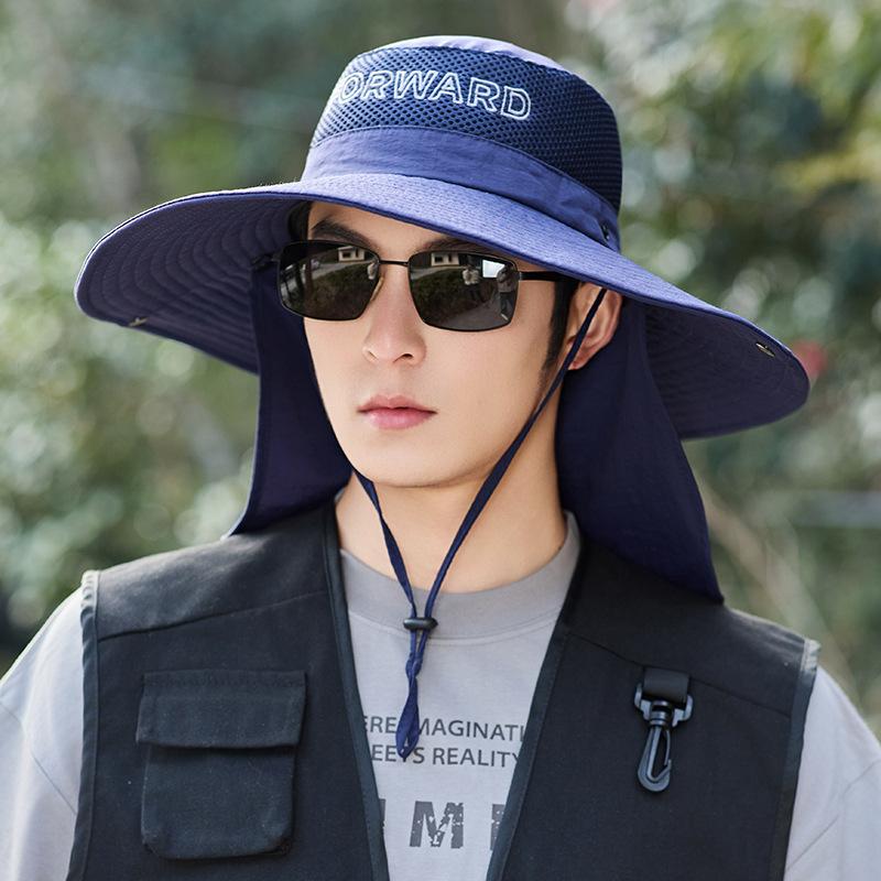 Summer Hat Men's Outdoor Neck Protection Fishing Bucket Hat Shading Sun Hat Breathable Mountaineering Hat
