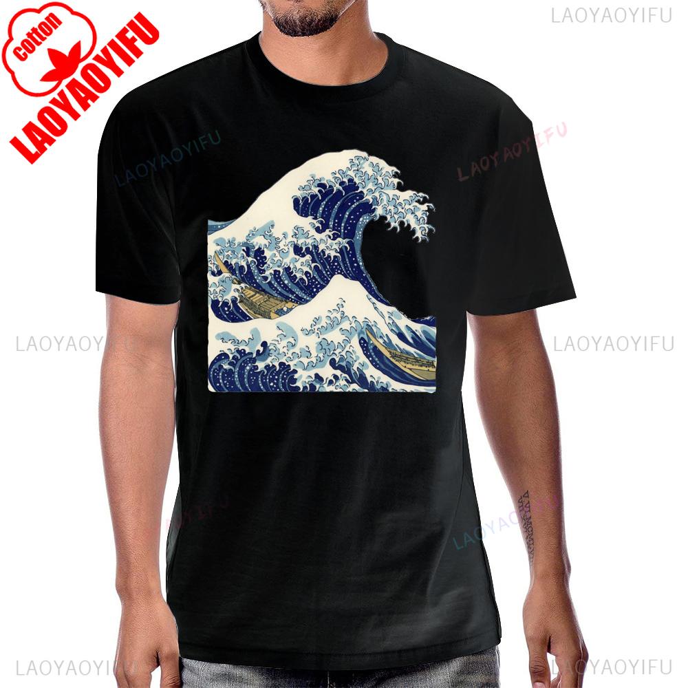 Japanese Kanagawa Wave Harajuku Hokusai T Shirt Cotton Streetwear Short Sleeve Man Tshirt Summer Style Fashion Women Tees