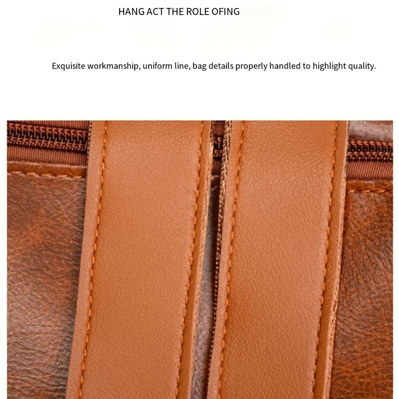 Mochila informal de piel sintética suave, bolsa de viaje portátil de gran capacidad para acampar al aire libre, hacer senderismo y viajar