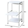Yamazen (YAMAZEN) Range Rack, 48cm Wide x 41.5cm Deep x 89cm High, Sliding Shelf, Two Outlets, Casters with Locking Brackets, Range Stand, Kitchen Rac