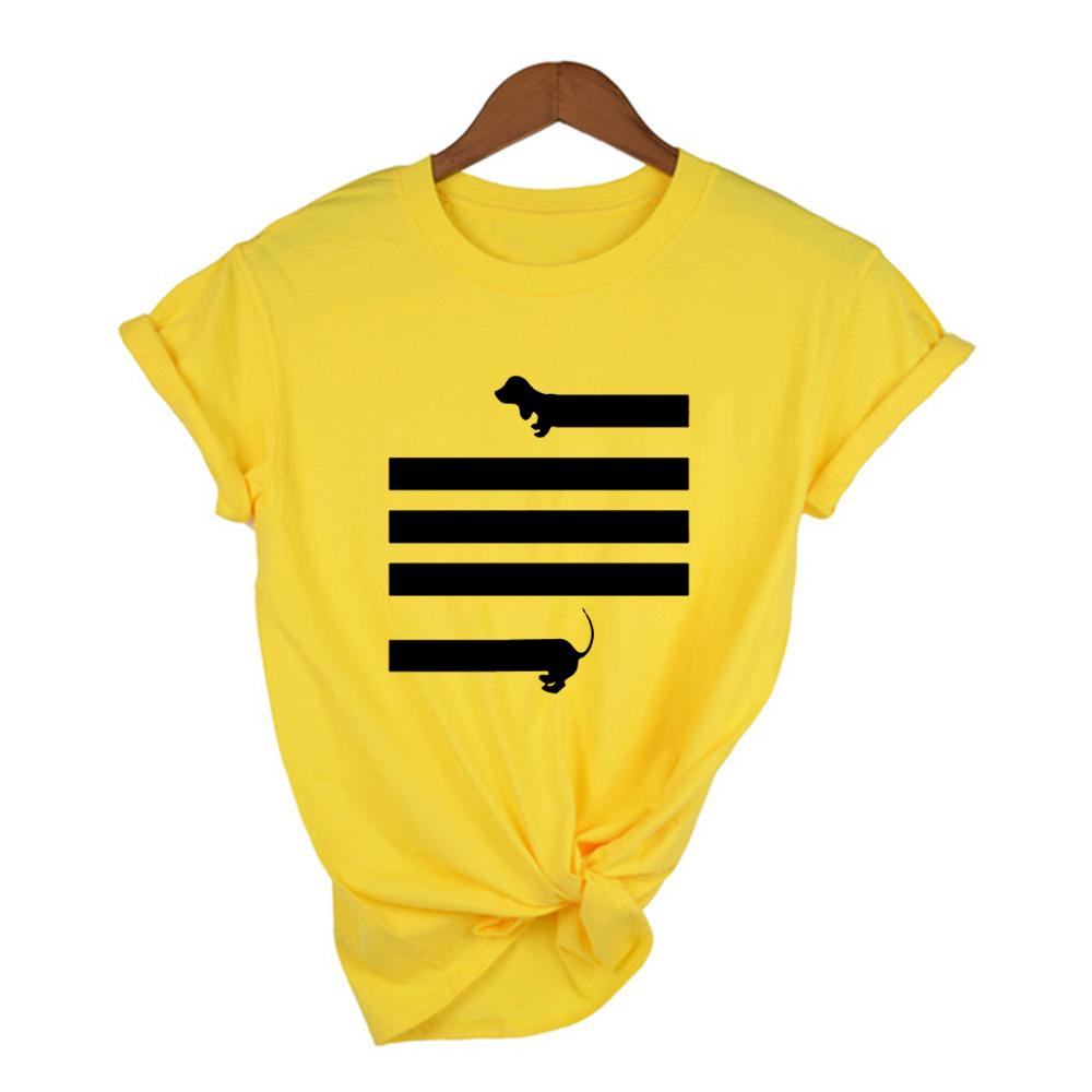 I Love Dachshunds Women Short Sleeve Graphic T Shirt Summer Harajuku Kawaii Dog Print Clothing T