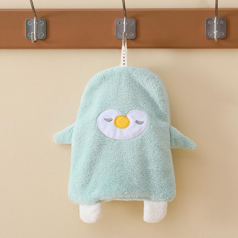 Cute Penguin Hanging Hand Towel for Kitchen & Bathroom - Soft & Absorbent for Kids