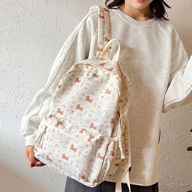 Japanese Styles Backpack for Girl Lovely Dogs Backpack Large Capacity Daypacks Travel Backpack Student School Bag