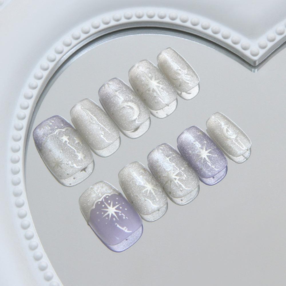 Wave Fake Nails Long Square Press on Nails Manicure False Nails  Women