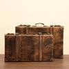 Vintage European Leather & Wood Handbag - Nostalgic Display & Storage Box