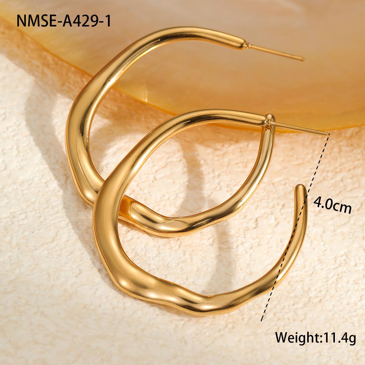 GEMCHIC Women s 18K Gold Plated Stainless Steel Circle Earrings Trendy Light Luxury Hoop Earrings